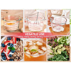 M Mcirco 6 Pcs Glass Measuring Cups With Lids Set, 1-Cup, 2-Cup, 4-Cup Measuring Jugs With Handle, Nesting Liquid Measuring Cups For Kitchen