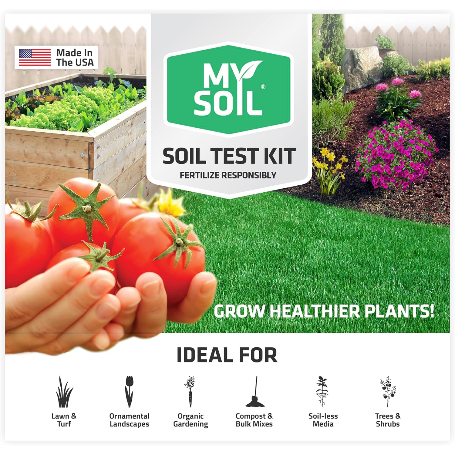 Mysoil Soil Test Kit, Unlock Your Lawn & Garden Potential, Complete & Accurate Nutrient And Ph Analysis With Recommendations Tailored To Your Soil And Plant Needs