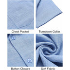 Coofandy Mens Button Down Short Sleeve Shirt Casual Shirts Summer Beach Textured Shirts With Pocket
