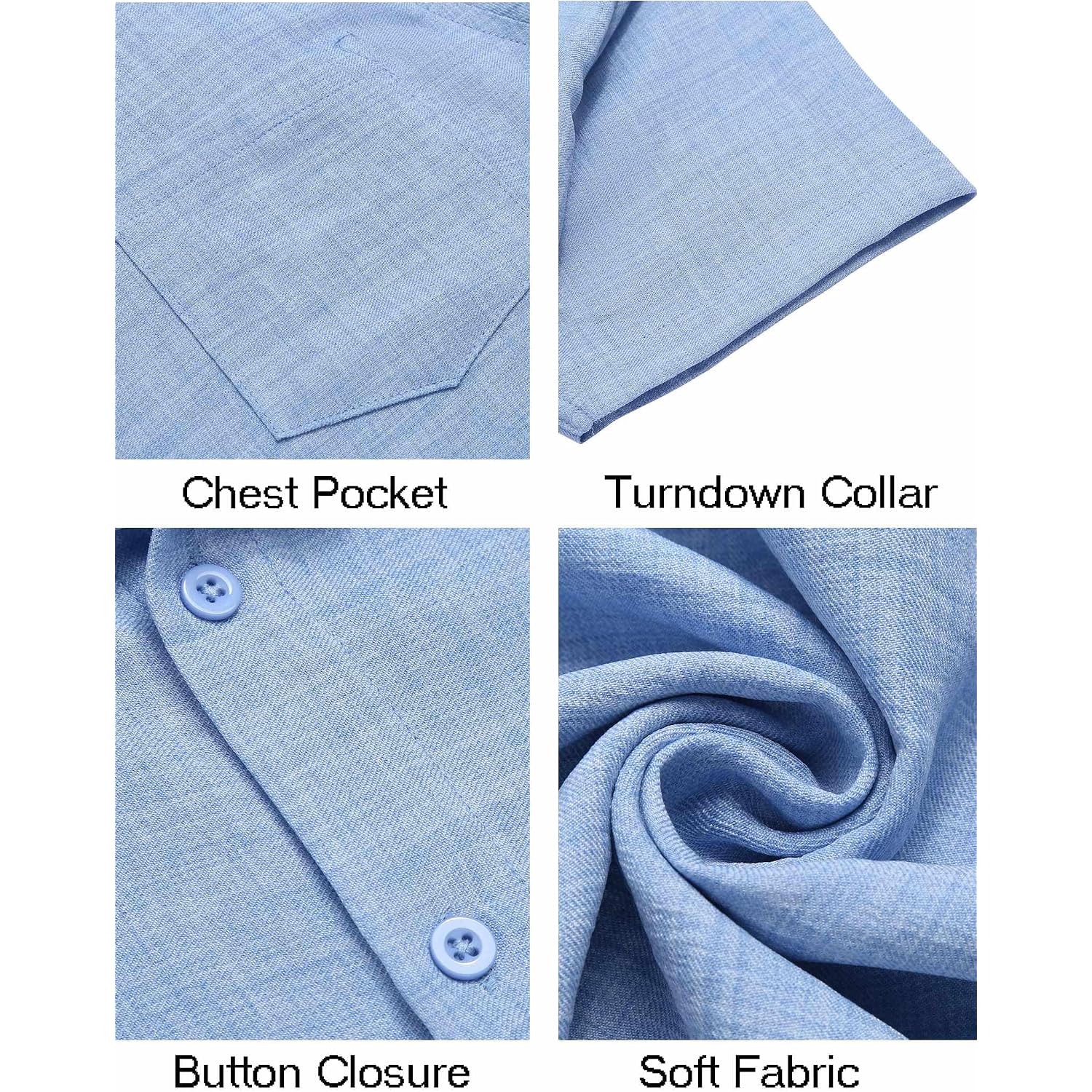 Coofandy Mens Button Down Short Sleeve Shirt Casual Shirts Summer Beach Textured Shirts With Pocket