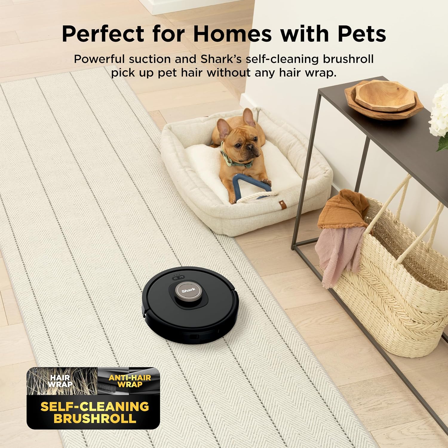 Shark Av2501Ae Ai Robot Vacuum With Xl Hepa Self-Empty Base, Bagless, 60-Day Capacity, Lidar Navigation, Perfect For Pet Hair, Compatible With Alexa, Wi-Fi Connected, Carpet & Hard Floor, Black