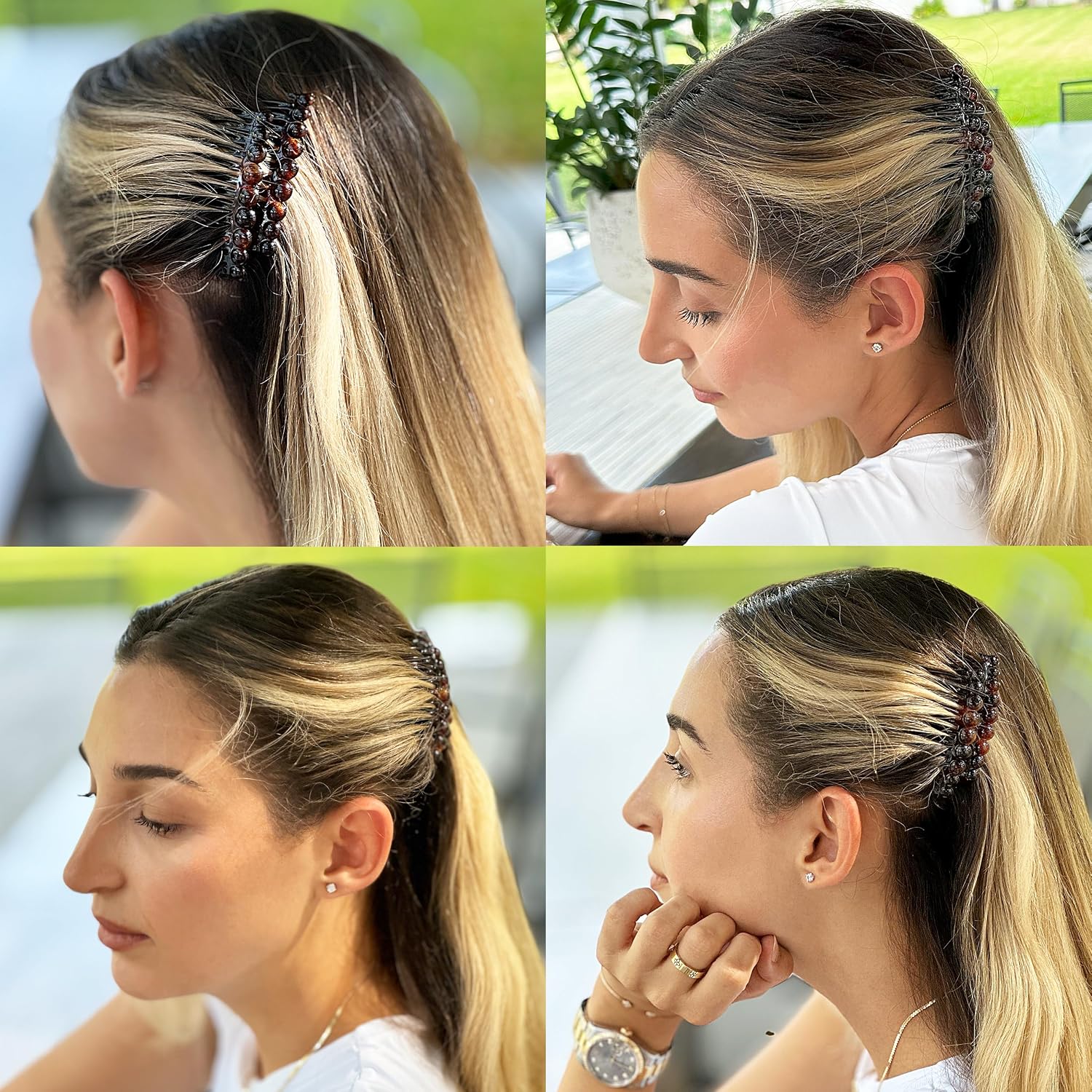 Camila Paris Cp33/2 French Hair Side Comb Small Tortoise Shell French Twist Hair Combs Decorative, Strong Hold Hair Clips For Women Bun Chignon Up-Do Styling Girls Hair Accessories, Made In France