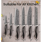 Knife Set, 15 Pieces Kitchen Knife Set With Built In Sharpener, High Carbon German Stainless Steel Knife Block Set, Dishwasher Safe, Fathers Day Gift For Men