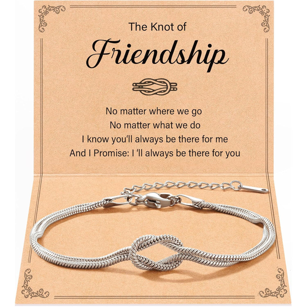 Tarsus Love Knot Friendship Bracelets, Best Friend Mothers Day Birthday Galentines Valentines Christmas Jewelry Friendship Gifts for Women Bff Bestie
