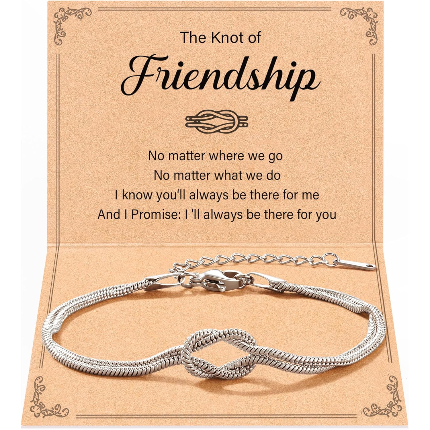 Tarsus Love Knot Friendship Bracelets, Best Friend Mothers Day Birthday Galentines Valentines Christmas Jewelry Friendship Gifts for Women Bff Bestie