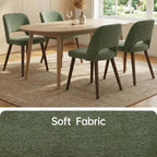 Usaint Wooden Dining Chairs Set Of 4, Fabric Dining Room Chairs, Green