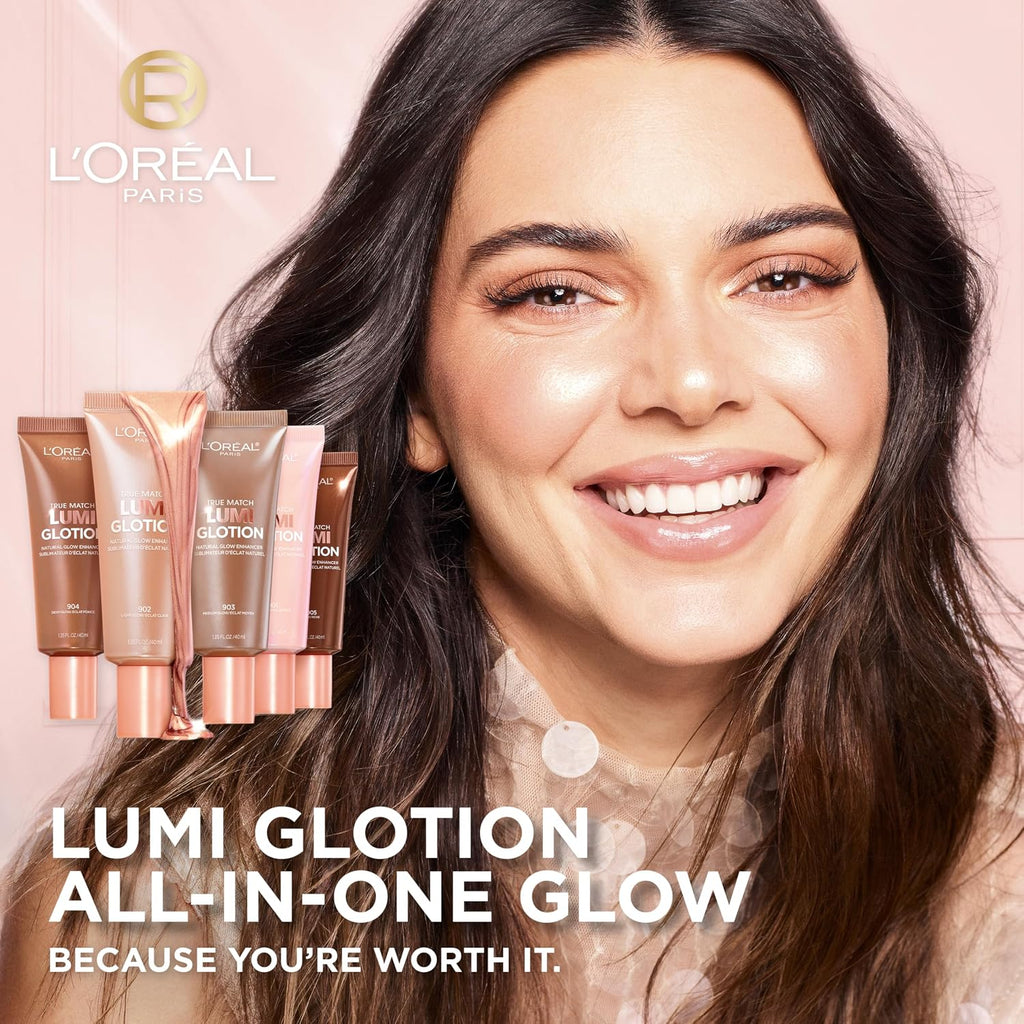L'Oreal Paris Makeup True Match Lumi Glotion, Natural Glow Enhancer, Illuminator Highlighter, Bronzing Drops For A Sun-Kissed Glow For Face And Body, 902 Light, 1.35 Fl Oz