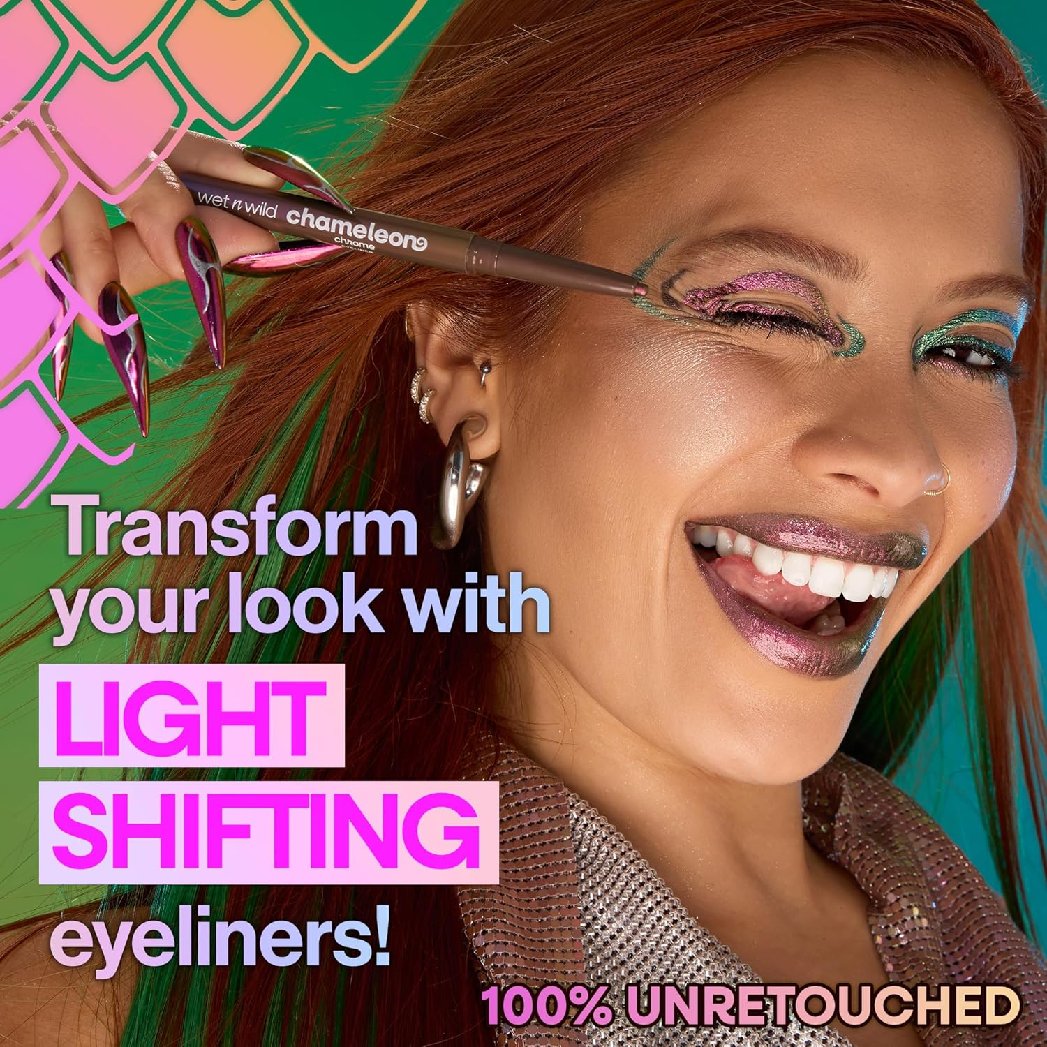 wet n wild Chameleon Chrome Eyeliner, Waterproof and Smudge-Proof, Multichrome Color Shift, Long-Lasting 18-Hour Wear, Cruelty-Free & Vegan - Electric Prism