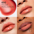 L'Oreal Paris Plump Ambition Hyaluron Lip Oil, 24 Hr Lip Gloss With Hyaluronic Acid, Volumizing Formula With Glass-Like Shine, Nude Macaron 650, 0.16 Fl Oz
