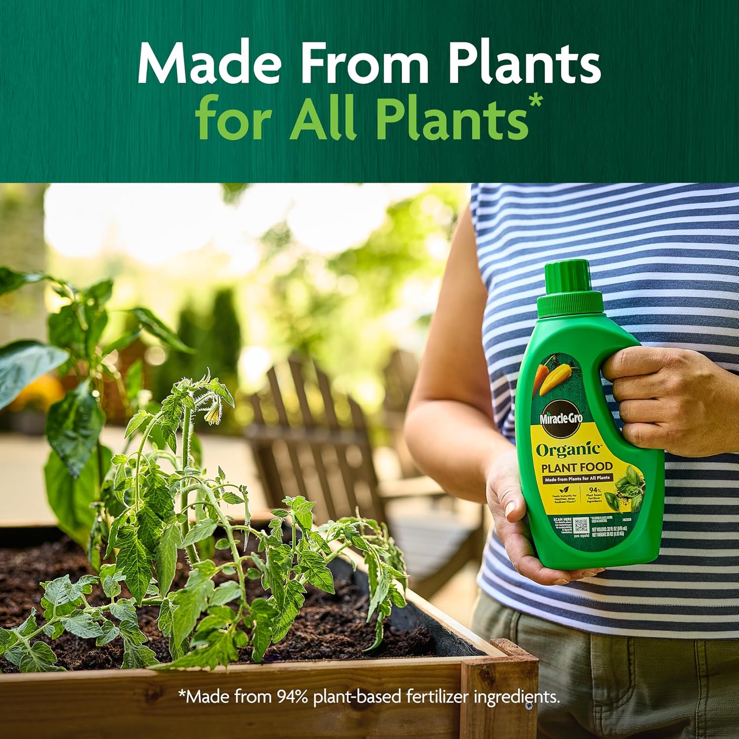 Miracle-Gro Organic Plant Food, 32 Fl. Oz. | Use With Indoor Or Outdoor Plants, Organic Liquid Fertilizer For Containers And In-Ground Gardens, Omri Listed