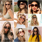 SOJOS Vintage Square Sunglasses for Women Polarized UV Protection Havana Frame SJ2111 Transparent Blue