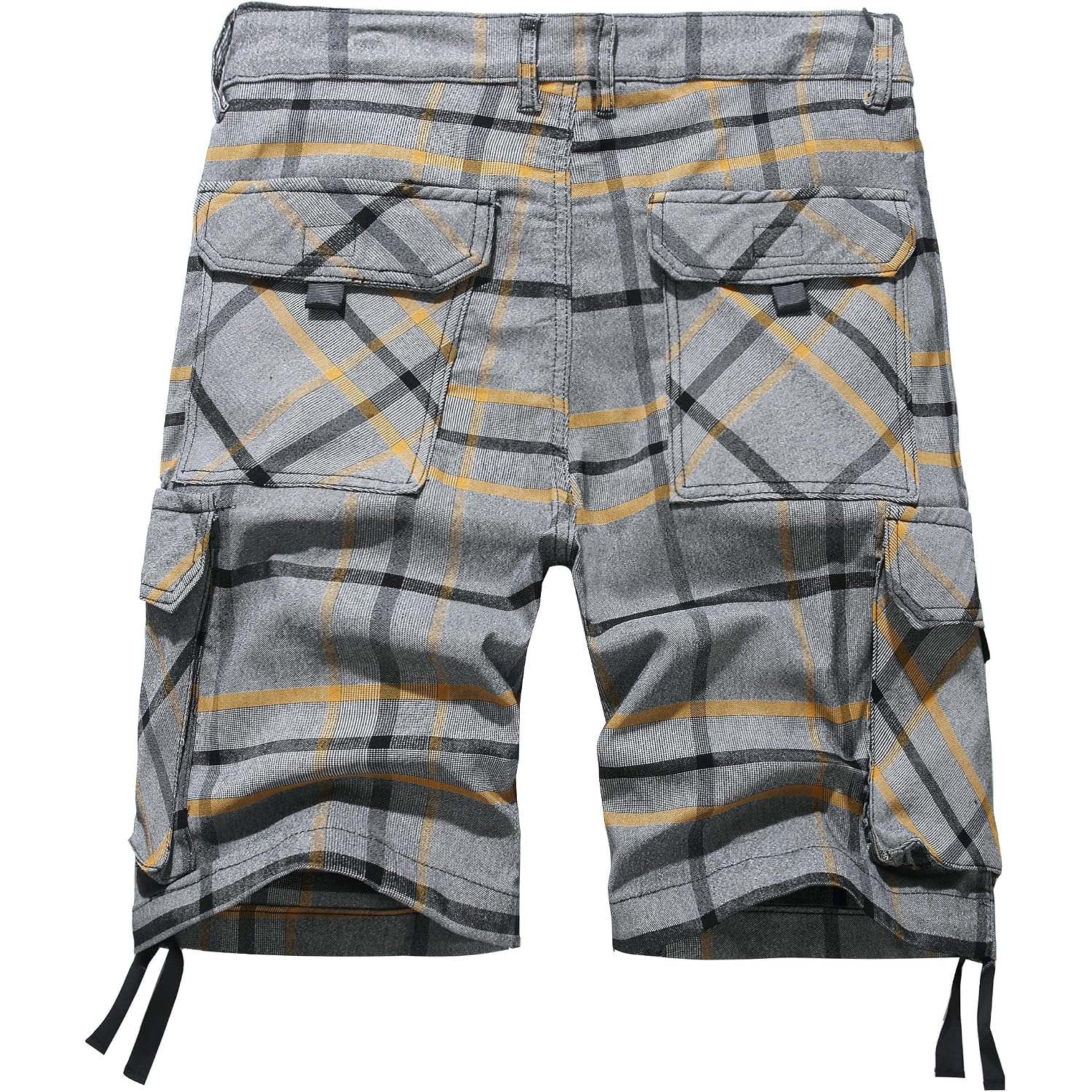 Novocct Cargo Short For Men 10" Inseam Relaxed Fit Plaid Outdoor Hiking Work Stretch Cotton Casual Shorts With Multi-Pocket