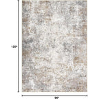 UERMEI 8x10 Area Rug Living Room Rugs - Washable Neutral Modern Abstract Soft Thin Large Rug Indoor Floor Non Slip Rug Carpet for Bedroom Under Dining Table Home Office Decor - Brown Grey