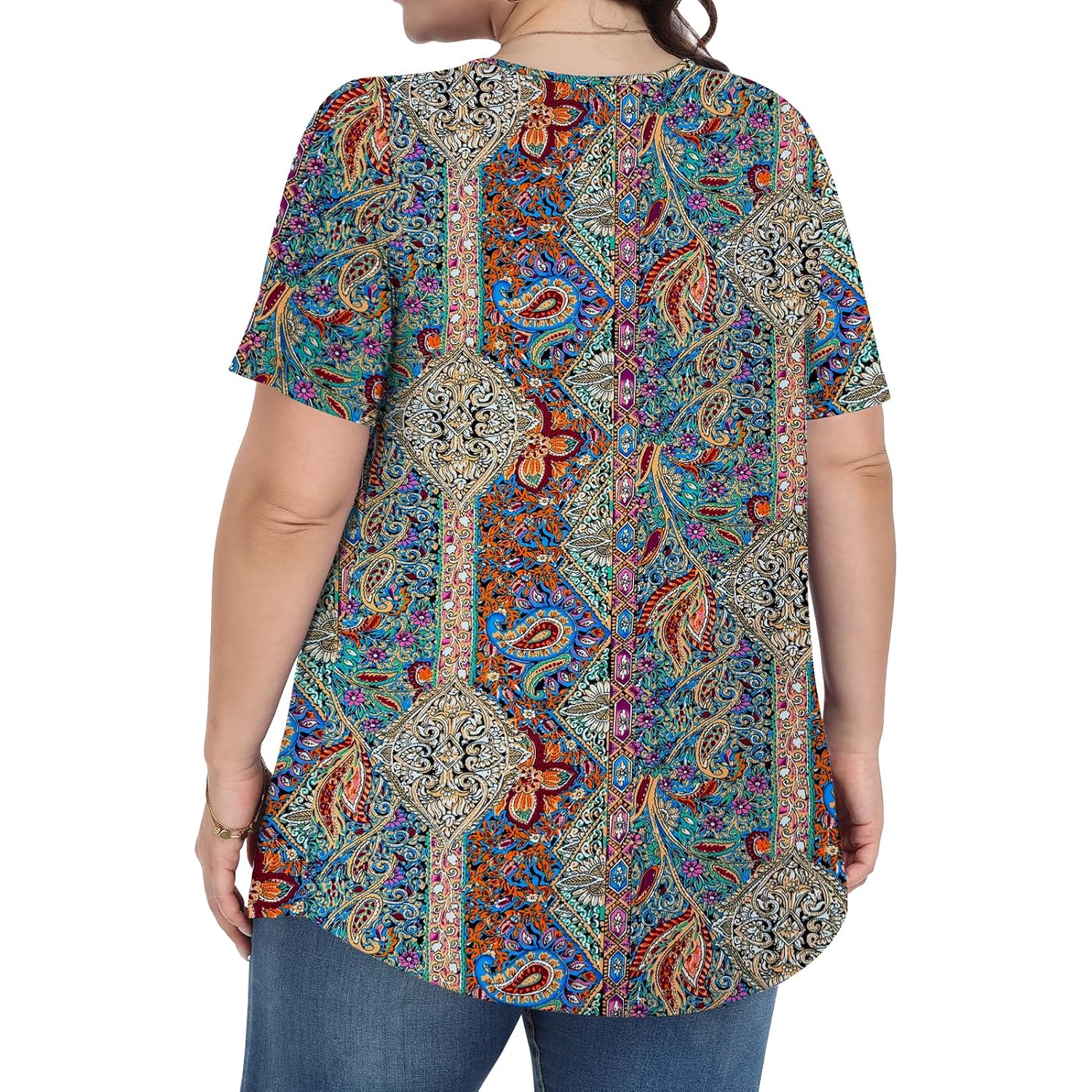 Plus Size Tops for Women Short Sleeve Shirts Crew Neck Casual Loose Fit Tunic Blouses