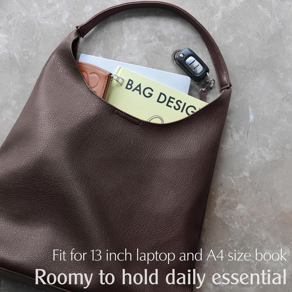 Hobo Bags For Women Soft Vegan Leather Shoulder Handbag Slouchy Tote Purses