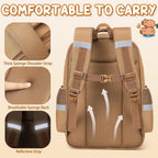 Fimibuke Capybara Backpack For School Girls, 30Pcs Capybara School Supplies | Stationery Set With Bookbag Pencil Case Pins Gel Pens Pencils Notebooks For Back To School Kindergarten Elementary Student