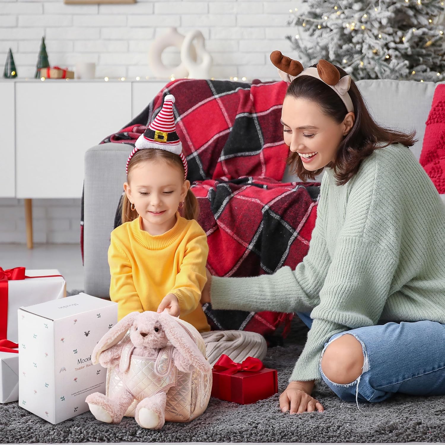 Moonkie Hug & Go™ Bunny Toddler Backpack – Soft Plush Bag With Detachable Toy For Girls Aged 2–4 | Perfect For Daycare, Travel & Birthday Gifts
