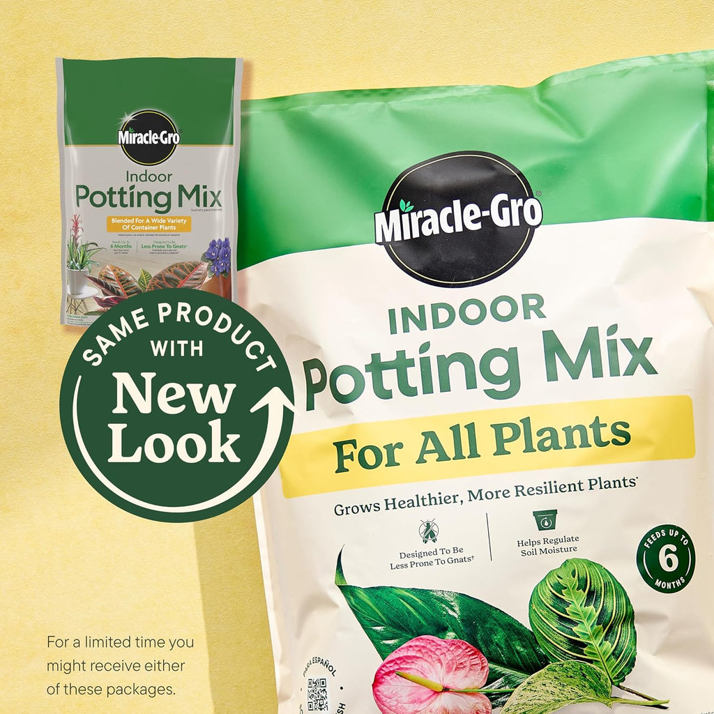 Miracle-Gro Indoor Potting Mix For All Plants, 6 Qt., 2-Pack | Use With Houseplants And More, Feeds For Up To 6 Months