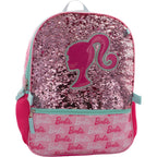 Ai Accessory Innovations Barbie 4 Piece Backpack Set, Sparkle & Shine With This Magic Flip Sequin School Bag For Girls With Zip Front Pocket, Pink
