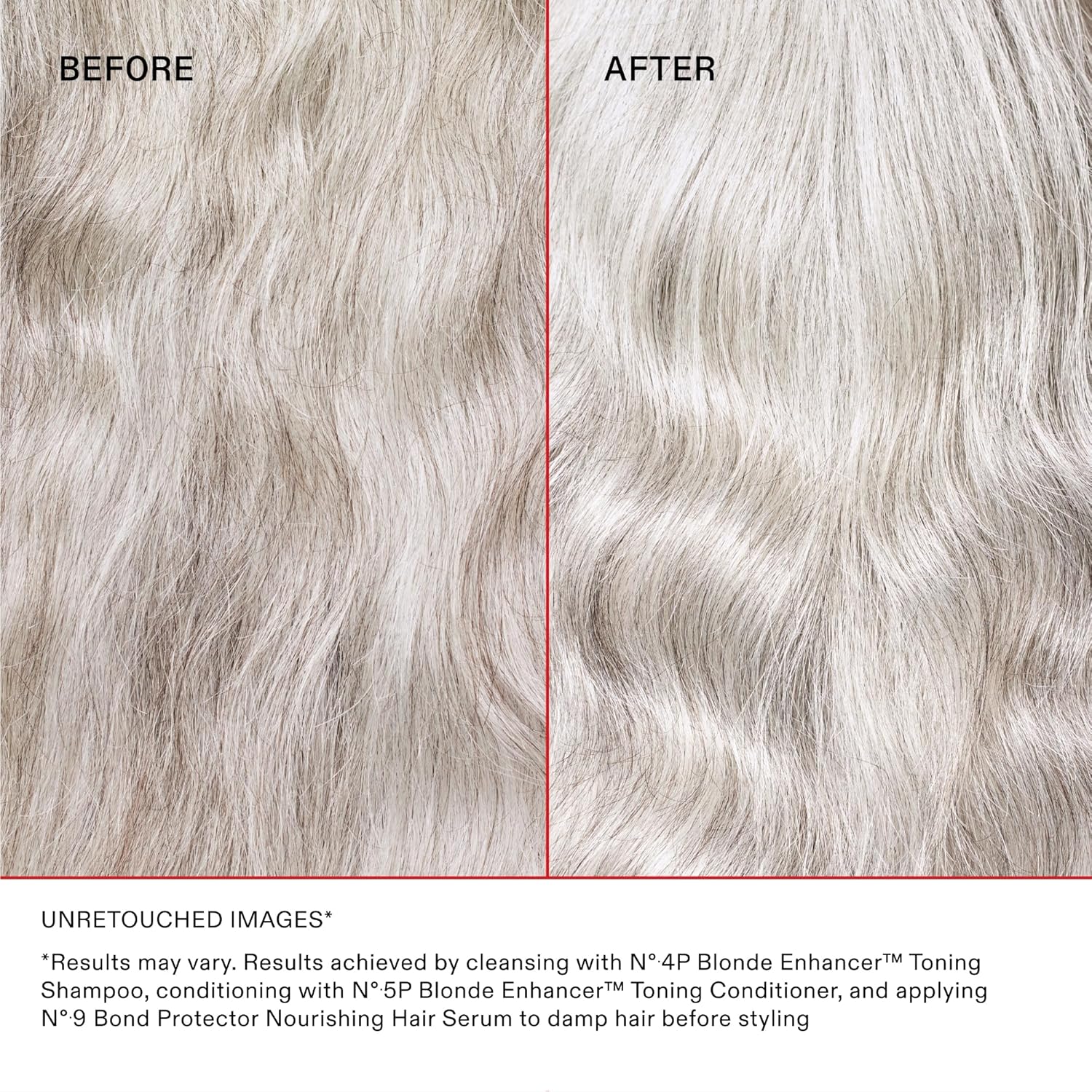 Olaplex Nº.4P Blonde Enhancer Purple Toning Shampoo: Neutralizes Brassiness & Strengthen | Repairs Damages & Hydrates Hair | For Coily, Curly, Straight, and Wavy