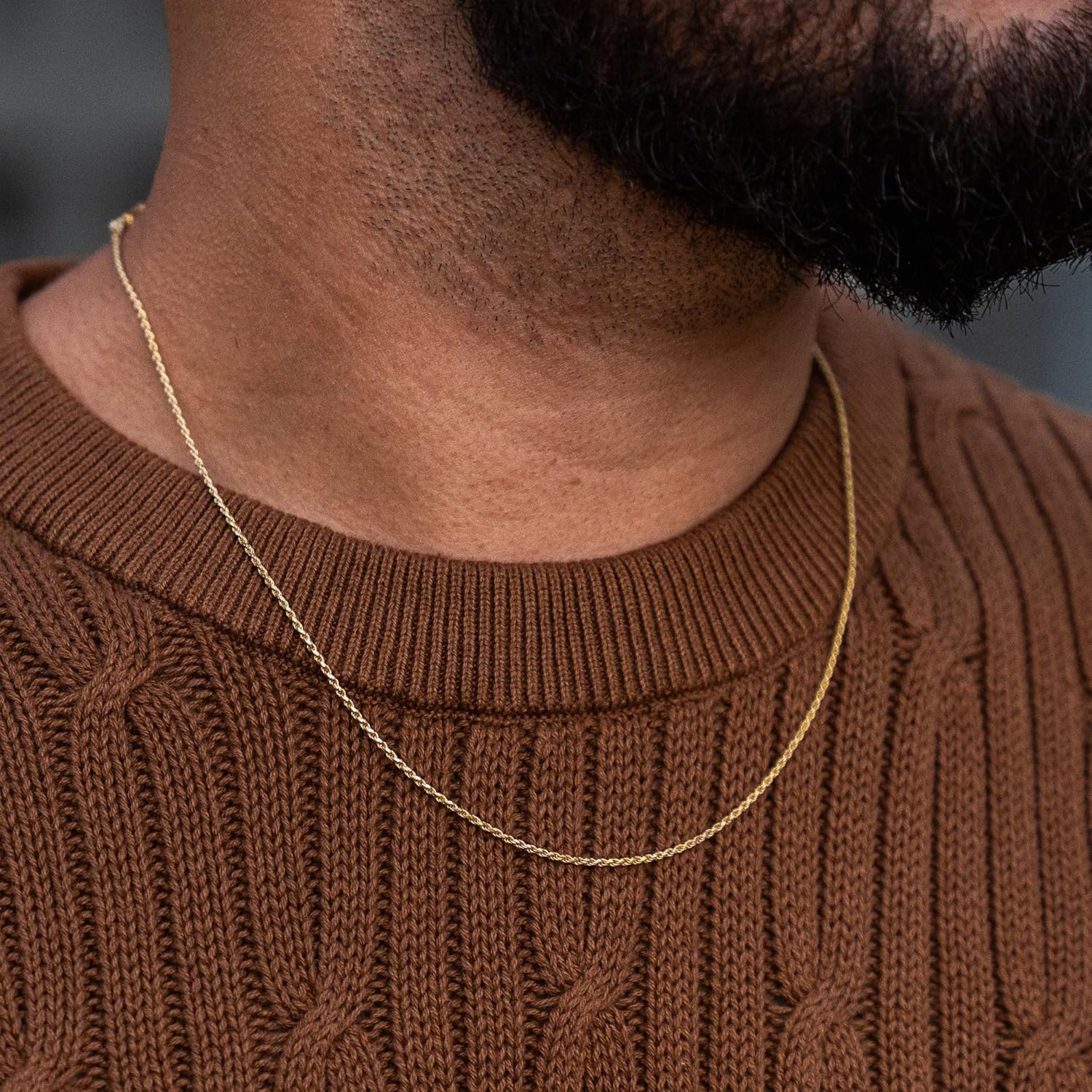 14K Gold Chain Necklaces for Women & Men, 1.5mm/2mm/2.5mm Simple Rope Link Chain for Womens Dainty Non-Tarnish Necklace Unisex Sizes 16-24 Inches Cadenas De Oro 14K Para Mujer