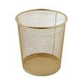 Martha Stewart Ryder Gold Mesh Metal Trash Can, 4.5 Gallon, Wastebasket For Office