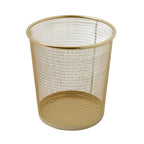 Martha Stewart Ryder Gold Mesh Metal Trash Can, 4.5 Gallon, Wastebasket For Office