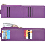 Women's RFID Slim Card Holder Wallet: Thin Bifold with Multi-Card Case & Zipper Coin Pocket Purse (Deep Purple)