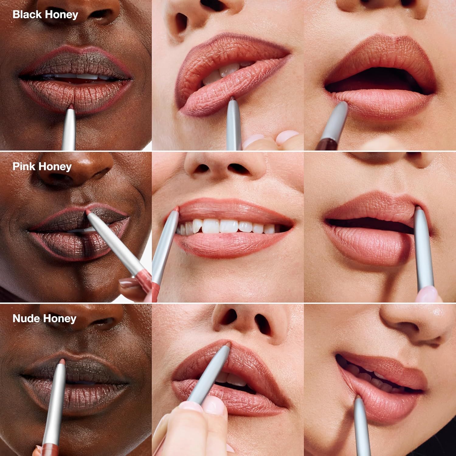 Clinique Long Lasting Quickliner Lip Liner | Non-Drying + No Sharpening | Available in 19 Shades | Now In Black Honey, Pink & Nude Honey