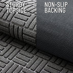 Olanly Front Door Mat Outside Entrance 29.5X17, Absorbent, Heavy Duty Sturdy Natural Rubber Doormat Indoor Outdoor, Stain And Fade Resistant, Non-Slip Backing Low Profile Floor Mat For Entryway, Grey