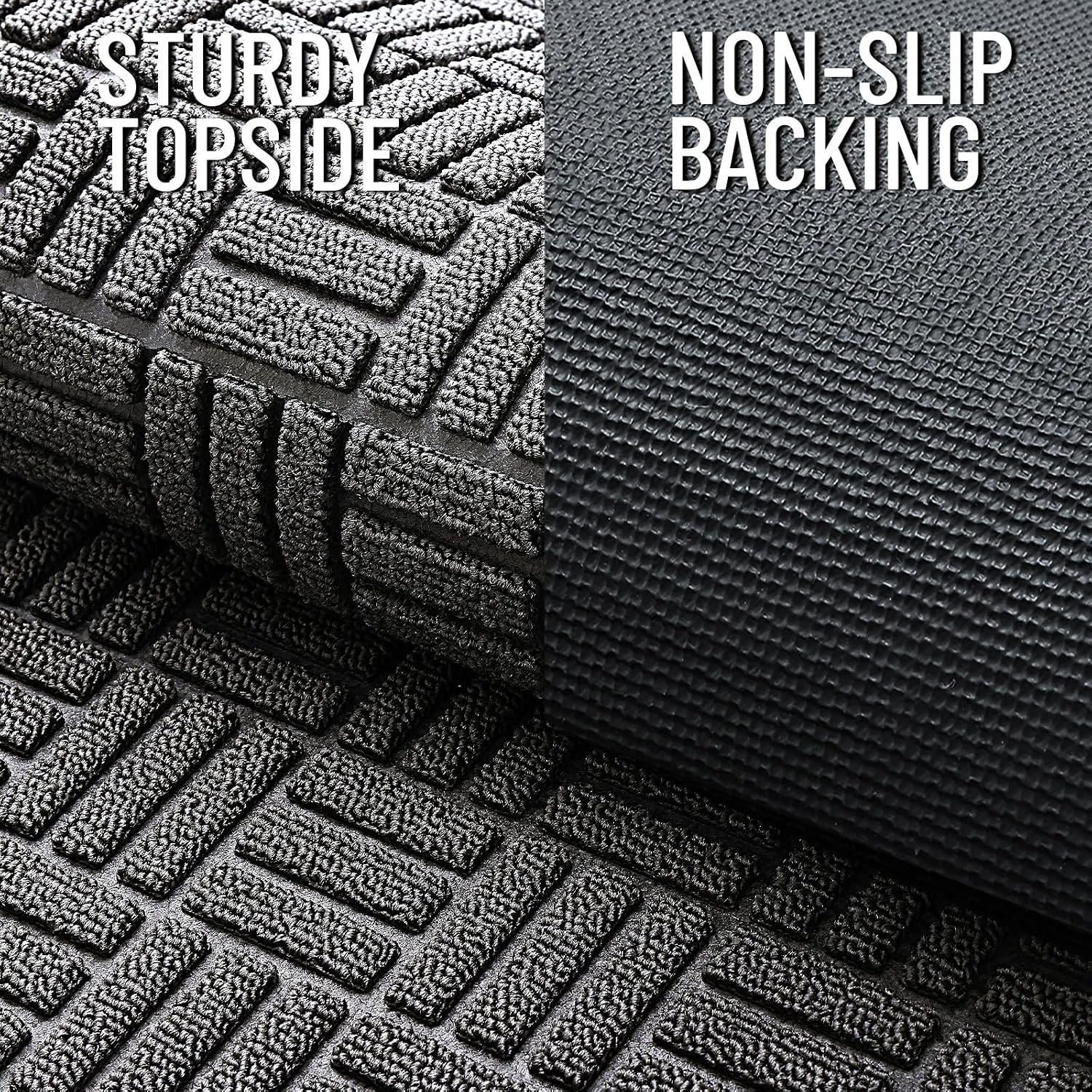 Olanly Front Door Mat Outside Entrance 29.5X17, Absorbent, Heavy Duty Sturdy Natural Rubber Doormat Indoor Outdoor, Stain And Fade Resistant, Non-Slip Backing Low Profile Floor Mat For Entryway, Grey