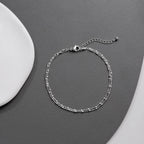LEXODY Silver/Gold Anklets for Women, Sterling Silver Evil Eye Ankle Bracelets for Women Trendy Dainty Waterproof Anklets Set Adjustable Layered Anklet Bracelets for Women Silver Jewelry Gift