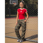 Blooming Jelly Womens Y2K Crop Tops Going Out Workout Cute Tee Shirts Short Sleeve Basic Summer 2026 Gym Outfits Red