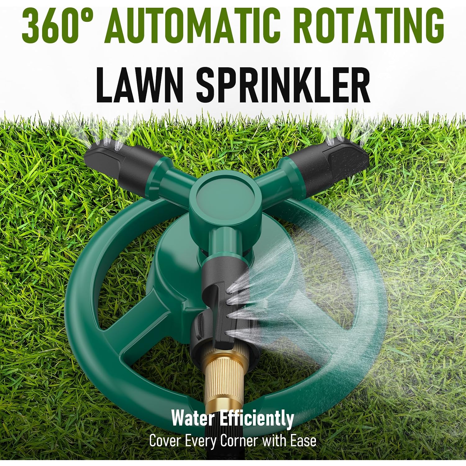 Sprinklers For Yard, Lawn & Garden Sprinkler Automatic 360 Rotating For Large Area Coverage, Grass Water Sprinkler For Kids And Pets Water Fun