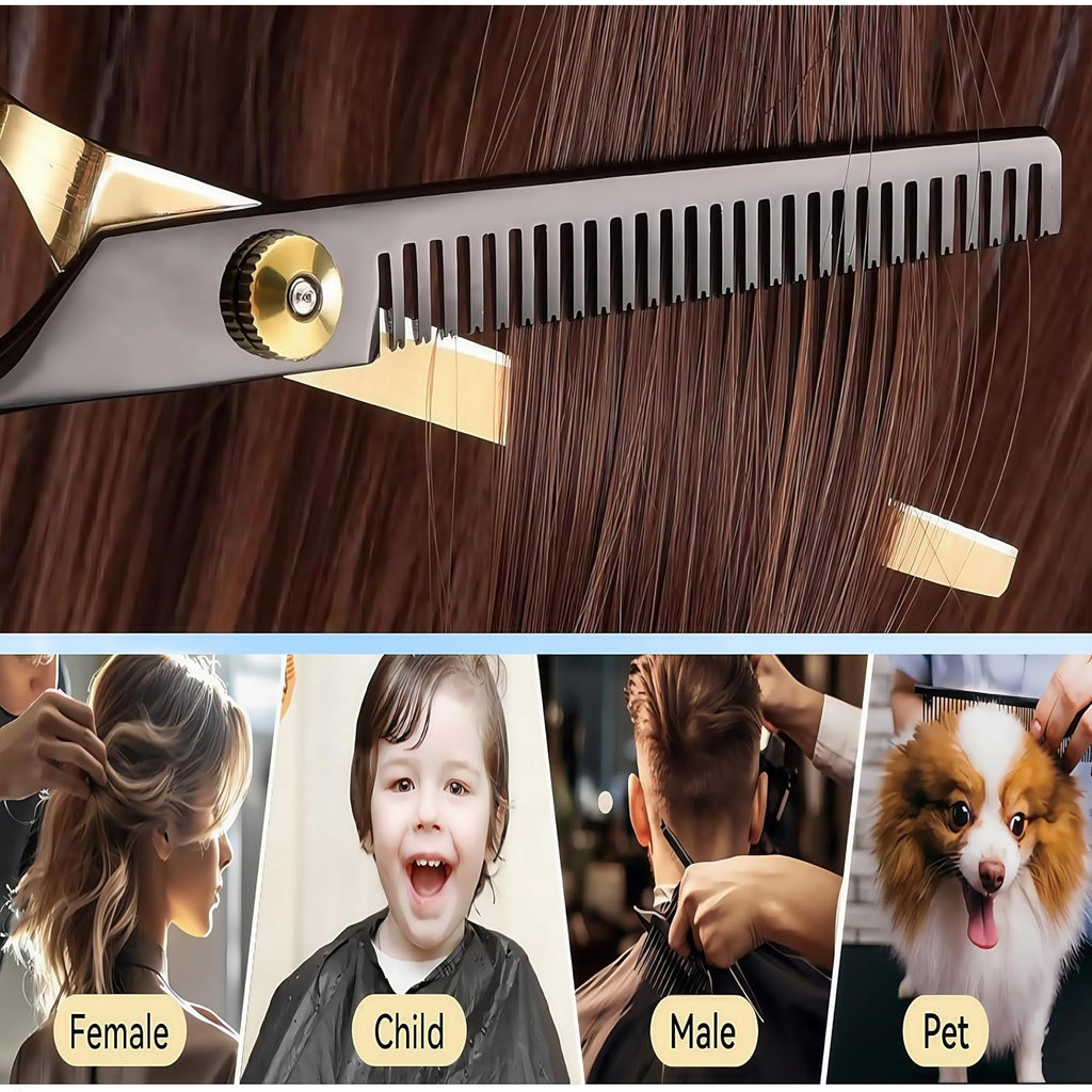 13 Pcs Hair Cutting Scissors Shears Kits，Professional Haircut Scissors Kit With Cutting Scissors，6.5 Inches Hair Cutting Scissors Kit For Men/Women/Kids/Salon & Home