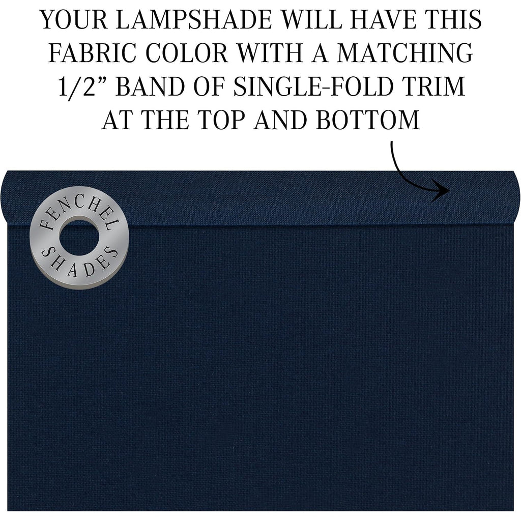Lampshade 11" Top Diameter X 17" Bottom Diameter X 13" Slant Height With Washer (Spider) Attachment. For Use On Lamps With Harps (Navy)