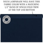 Lampshade 11" Top Diameter X 17" Bottom Diameter X 13" Slant Height With Washer (Spider) Attachment. For Use On Lamps With Harps (Navy)