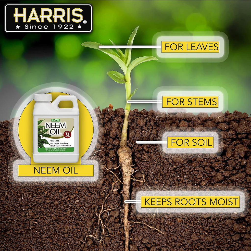 Harris Neem Oil Cold Pressed Water Soluble Concentrate, Makes 12 Gallons