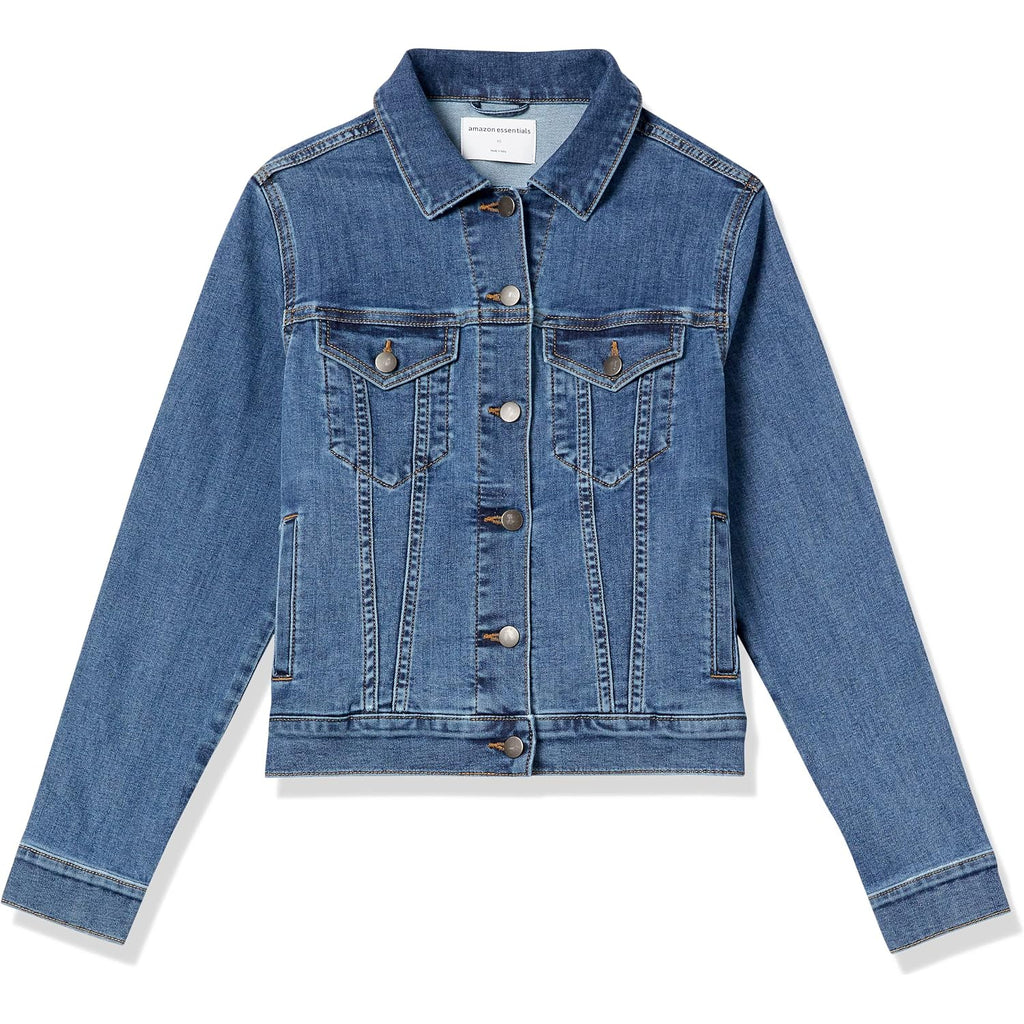Amazon Essentials Women'S Regular-Fit Denim Jean Jacket (Available In Plus Size)
