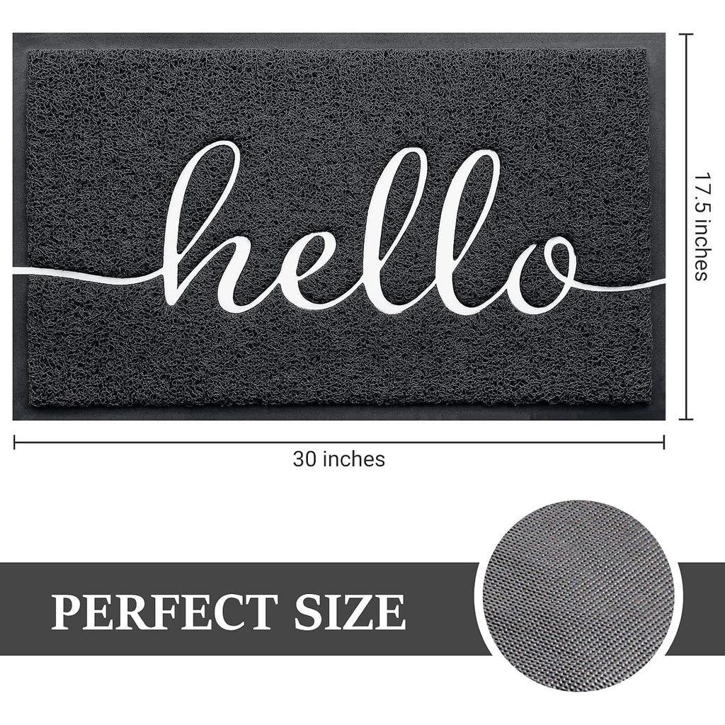 Door Mat (30"X17.5",Black), Welcome Mat Low Profile Front Doormat Floor Mat Non Slip Rugs For Entryway, Patio, High Traffic Areas