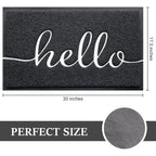 Door Mat (30"X17.5",Black), Welcome Mat Low Profile Front Doormat Floor Mat Non Slip Rugs For Entryway, Patio, High Traffic Areas