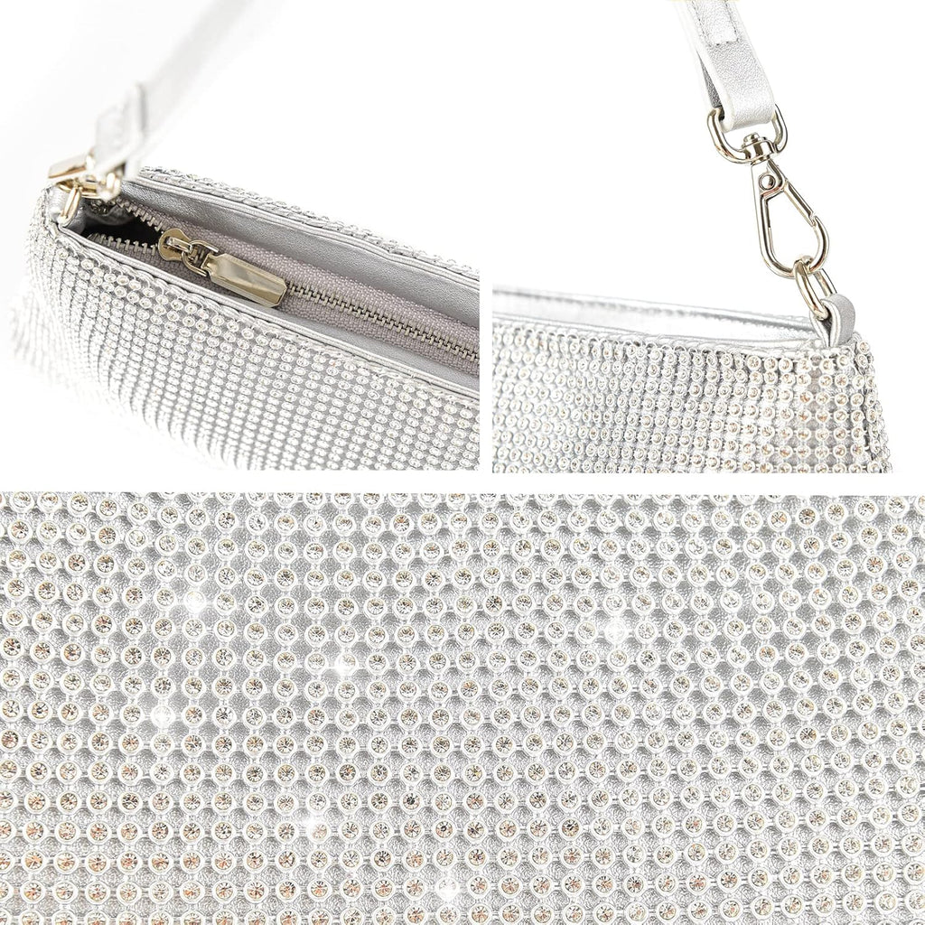 Valleycomfy Bling Evening Clutch Bag for Women Lady Girl Bride Rhinestone Purse For Prom Cocktail Party Wedding Engagement