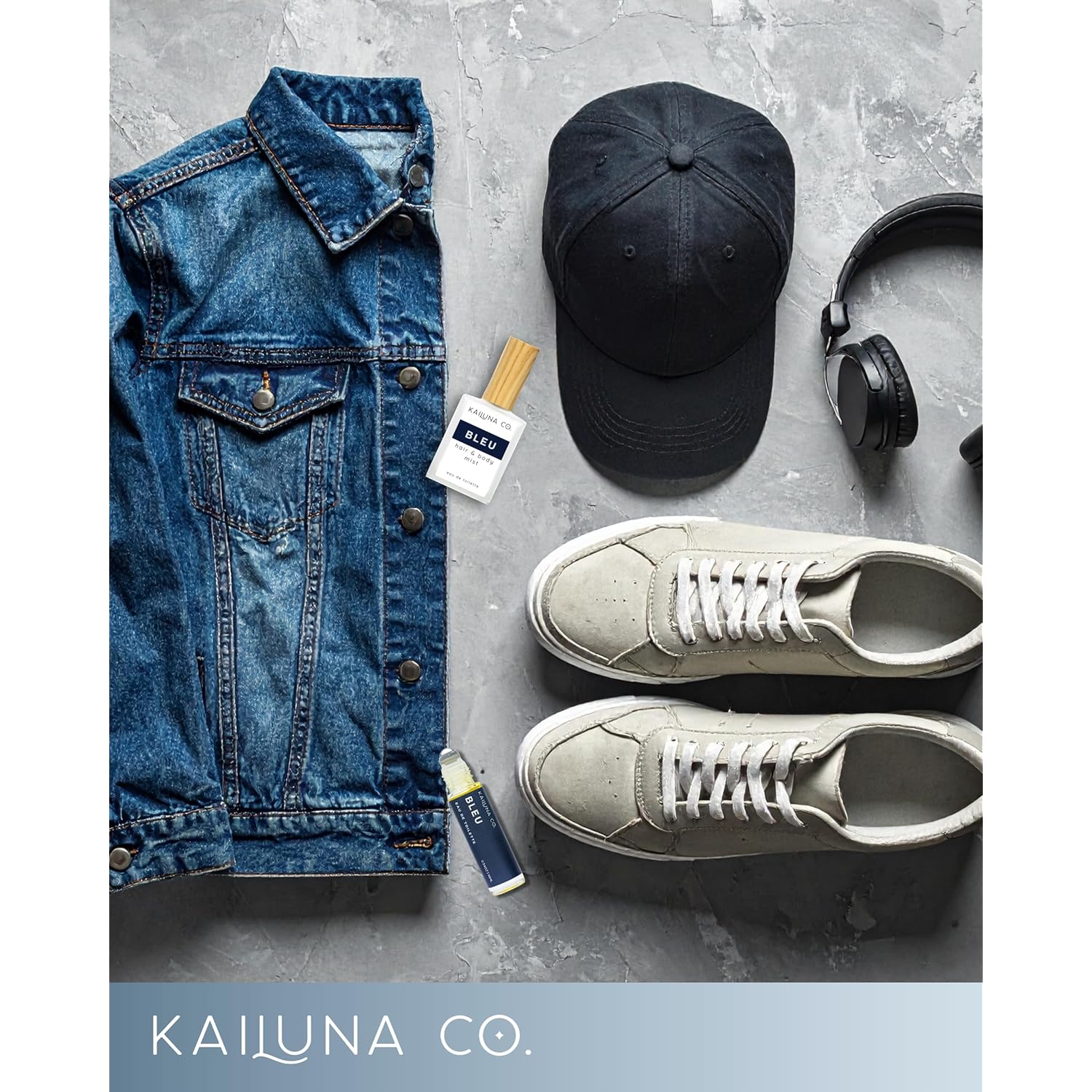 Kailuna Co. Bleu for Men Perfume Roll On with Essential and Fragrance Oils and Organic Jojoba Oil, Alcohol Free, Eau de Toilette, Made in California, 0.34 Fl Oz