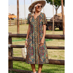 Zeagoo Summer Dresses For Women 2026 Casual Short Sleeve Aline Midi Dress With Pocket Flowy Pleated Tshirt Beach Sundress
