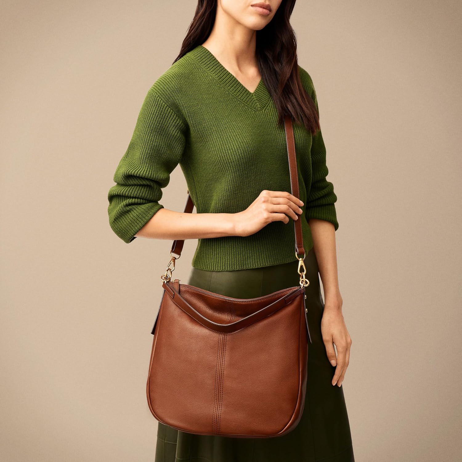 Fossil Women'S Jolie Leather Hobo Purse Handbag For Women