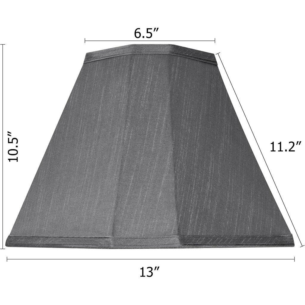 Go&So Bell Lamp Shade Set Of 2,6.5" X 13" X 10.5",Grey Fabric Lampshade | Retro Scalloped Lamp Shade For Table Lamps,Floor Lamps Replacement,Spider Fitter,Easy Assembly