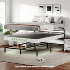 7 Inch Box Spring For Queen Bed, Quick Assembly Queen Size Metal Mattress Foundation With Fabric Cover, Strong Steel Frame, Heavy Duty, Low Profile Bed Frame Base Cama, Queen Upgraded Version