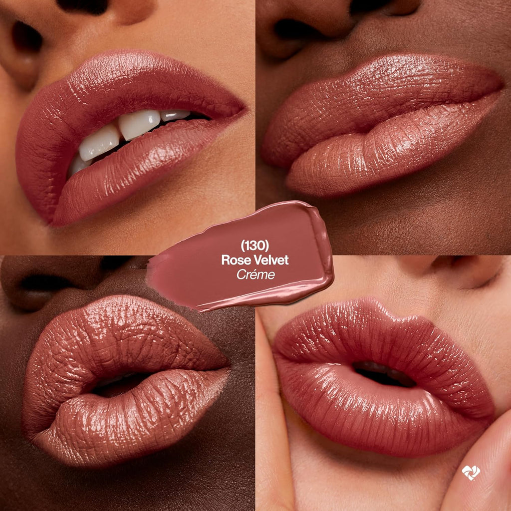 Revlon Super Lustrous Lipstick, Creamy Formula For Soft, Fuller-Looking Lips, Moisturized Feel, 130 Rose Velvet, 0.15 Oz