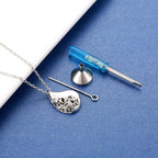 925 Sterling Silver Tree of Life Teardrop Urn Necklace for Ashes Family Tree Keepsake Cremation Pendant Memorial Jewelry for Women