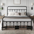 Yaheetech Queen Bed Frame With Headboard, Victorian Vintage Black Iron